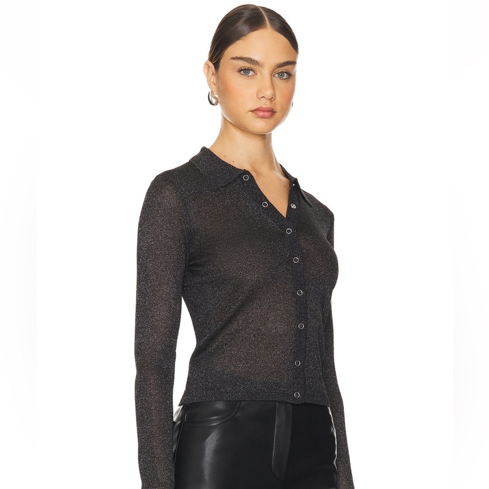 Sparkly button up top